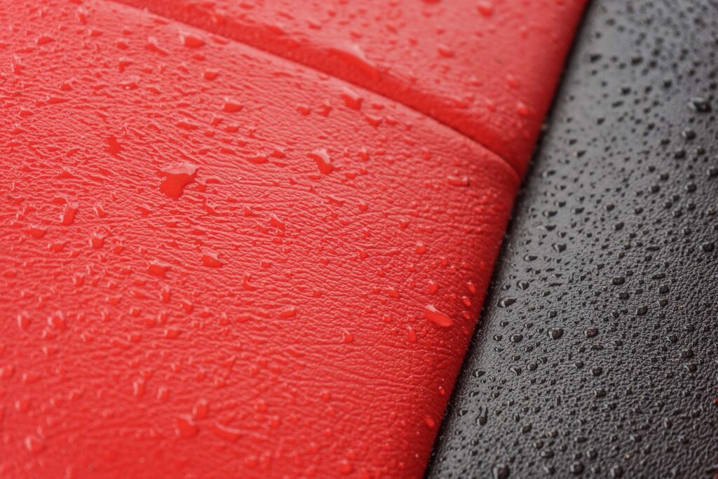 Water Beading Up On Aldehyde Tanned Leather Showing Its Water Resistance Water Beading Up On Aldehyde Tanned Leather Showing Its Water Resistance