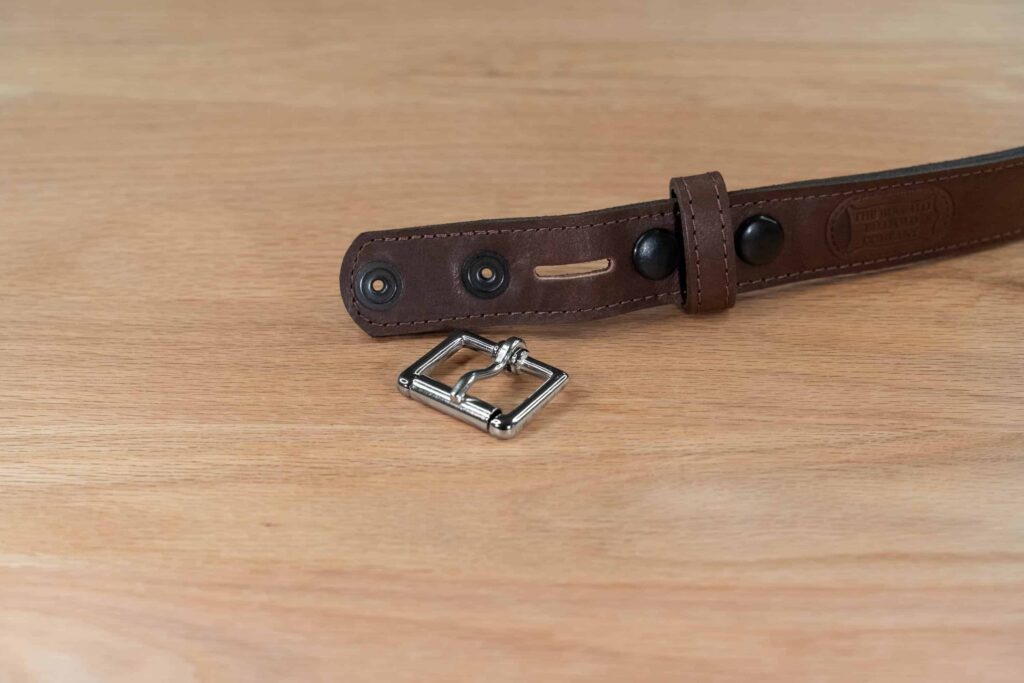 Brown Bison Leather Belt - Removable Buckle - 1.25 Inch Brown Bison Leather Belt - Removable Buckle - 1.25 Inch