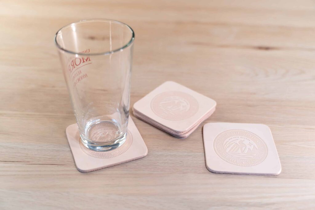 Mn State Seal - Leather Coasters For Drinks And Beverages