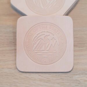 Minnesota State Seal - Leather Coasters - Made in MN, USA
