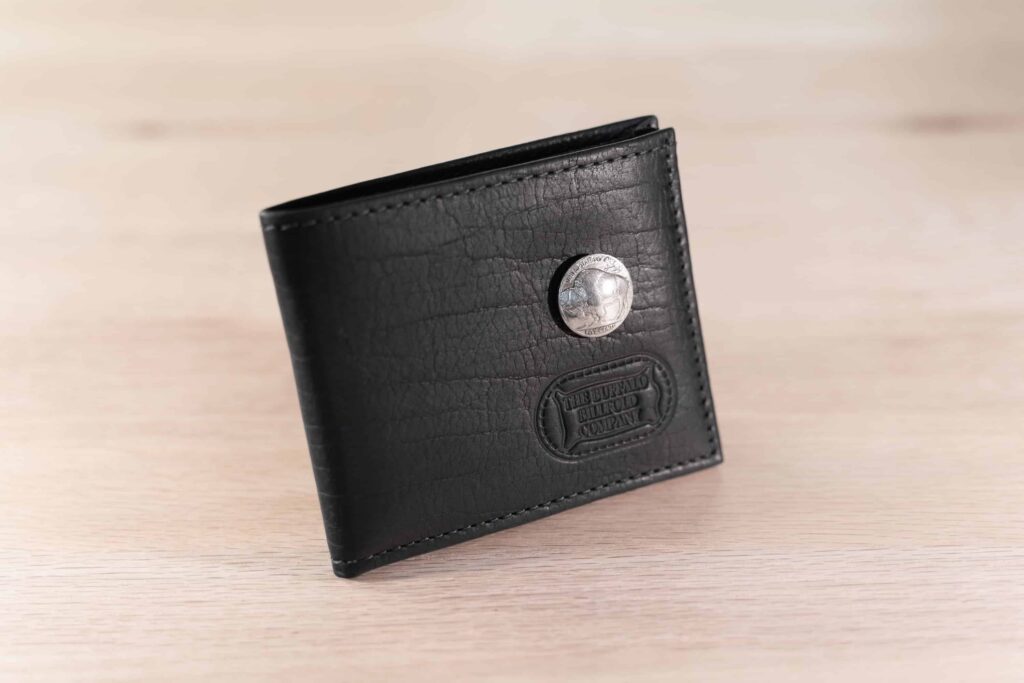 Mens Black Leather Buffalo Nickel Wallet Mens Black Leather Buffalo Nickel Wallet