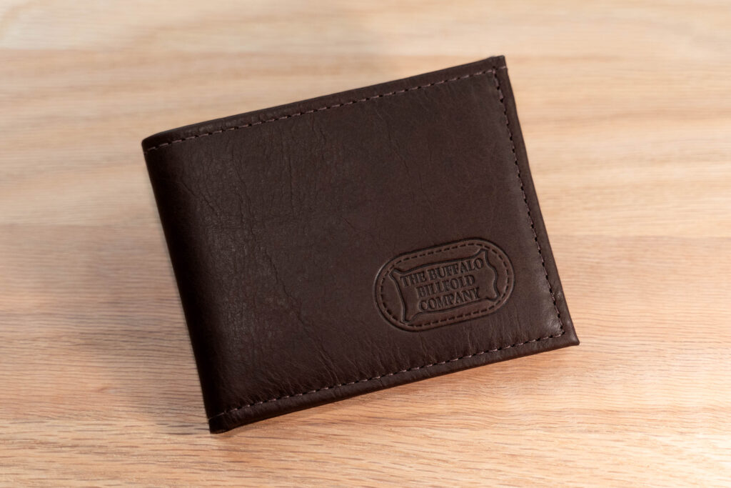 Handmade Bifold Leather Wallet With Id Window - Brown Handmade Bifold Leather Wallet With Id Window - Brown
