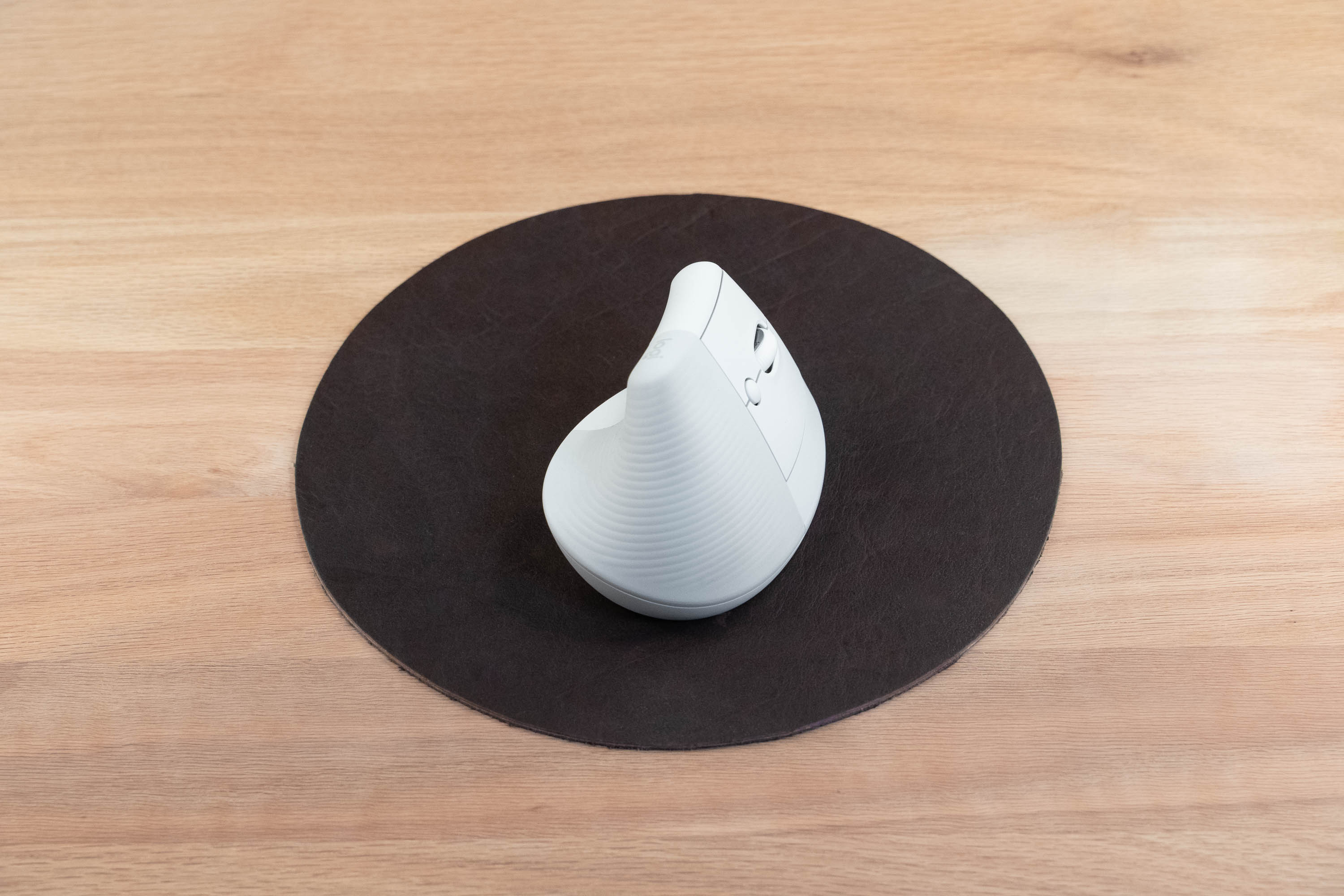 Brown Round Leather Mouse Pad - Made In Usa Brown Round Leather Mouse Pad - Made In Usa