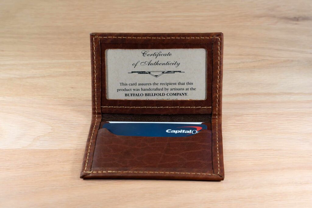 Id Window In The American Chestnut Bifold Leather Card Holder Id Window In The American Chestnut Bifold Leather Card Holder