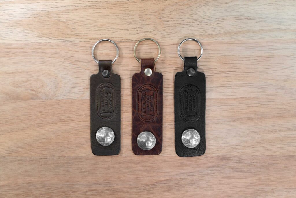 American Bison Leather Keychain with Buffalo Nickel - Made in USA American Bison Leather Keychain with Buffalo Nickel - Made in USA