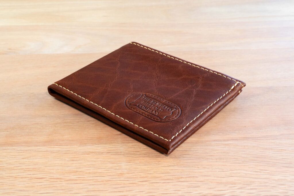 Slim Bifold Wallet - Full Grain Bison Leather Slim Bifold Wallet - Full Grain Bison Leather